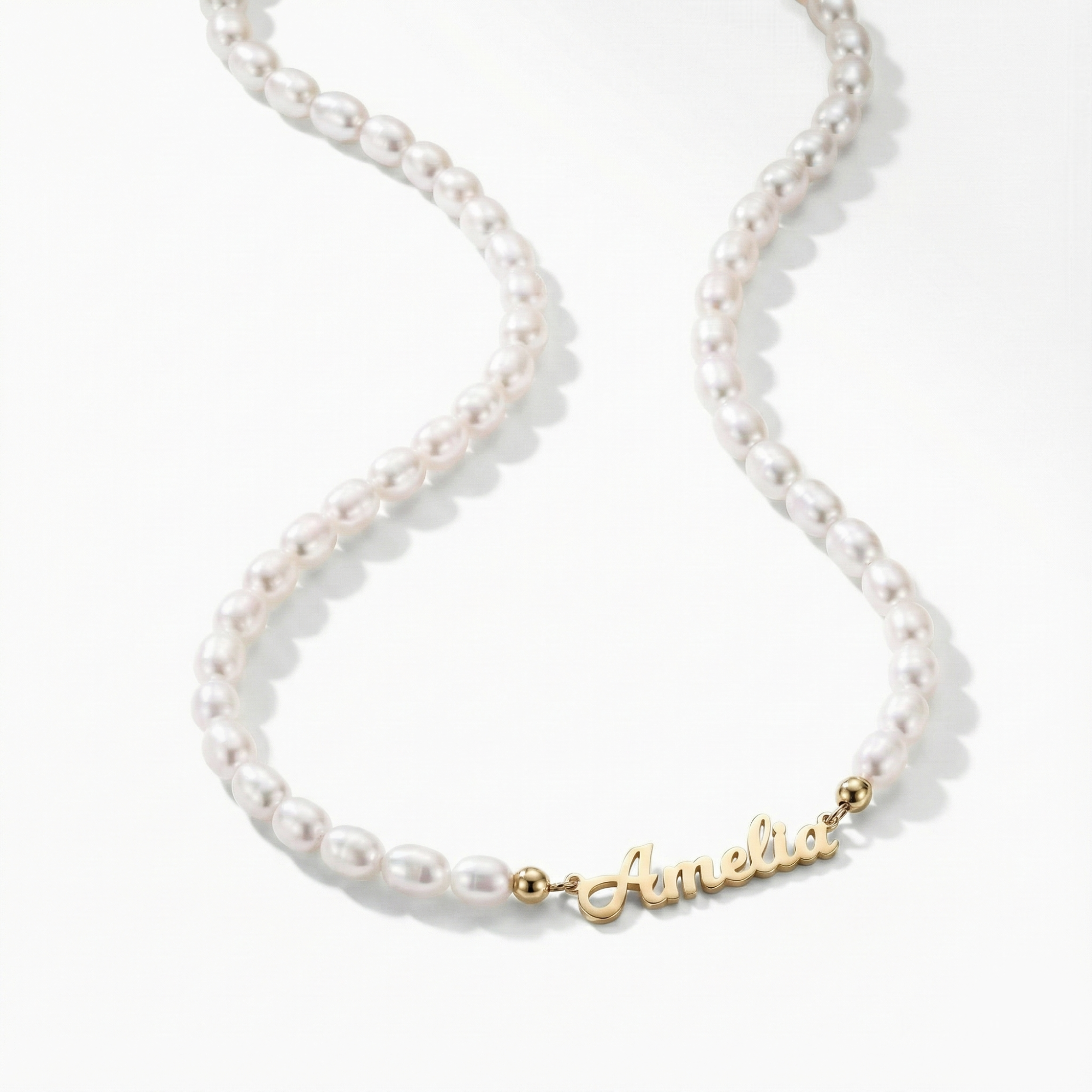 AX Pearl Name Necklace