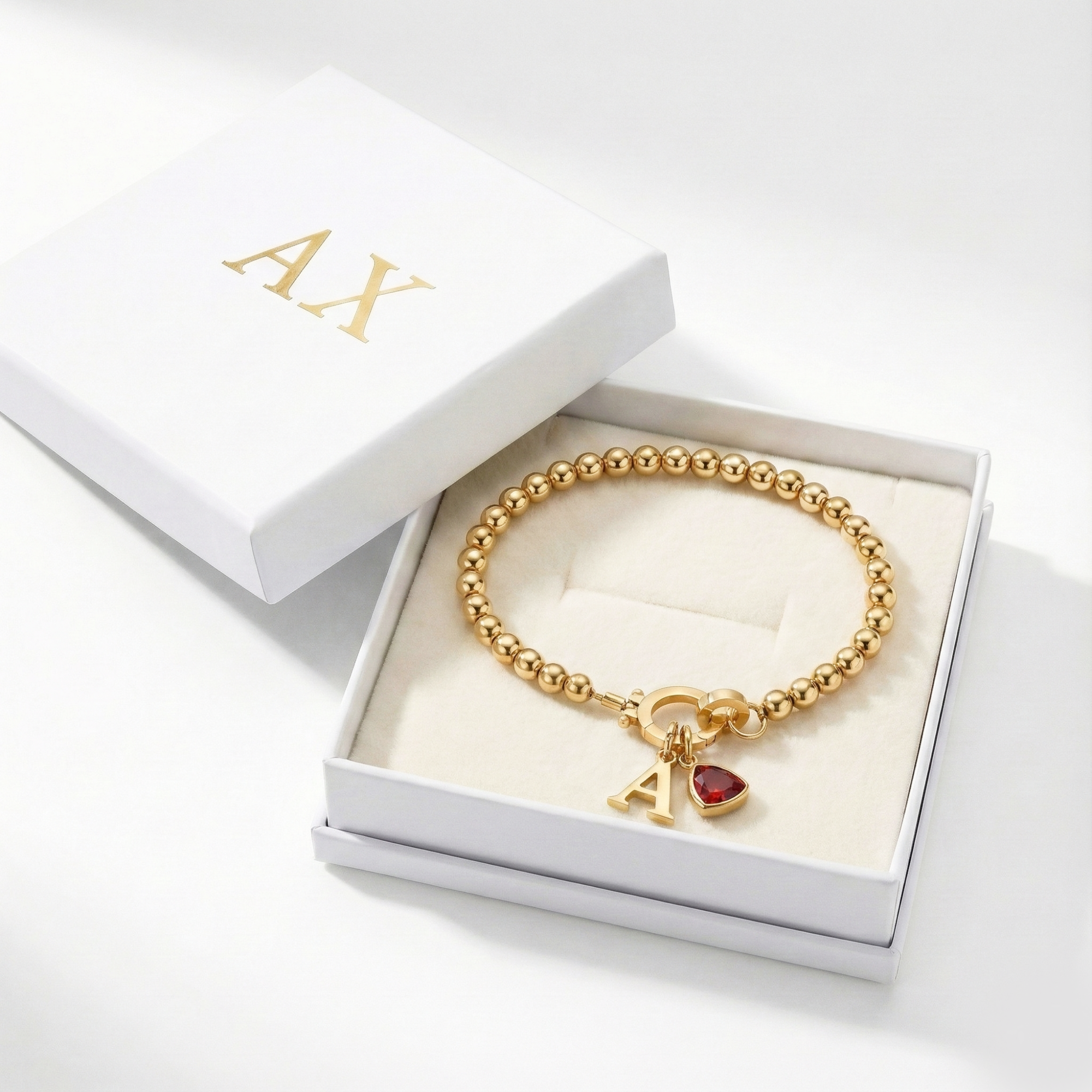 AX Initial Birthstone Bracelet