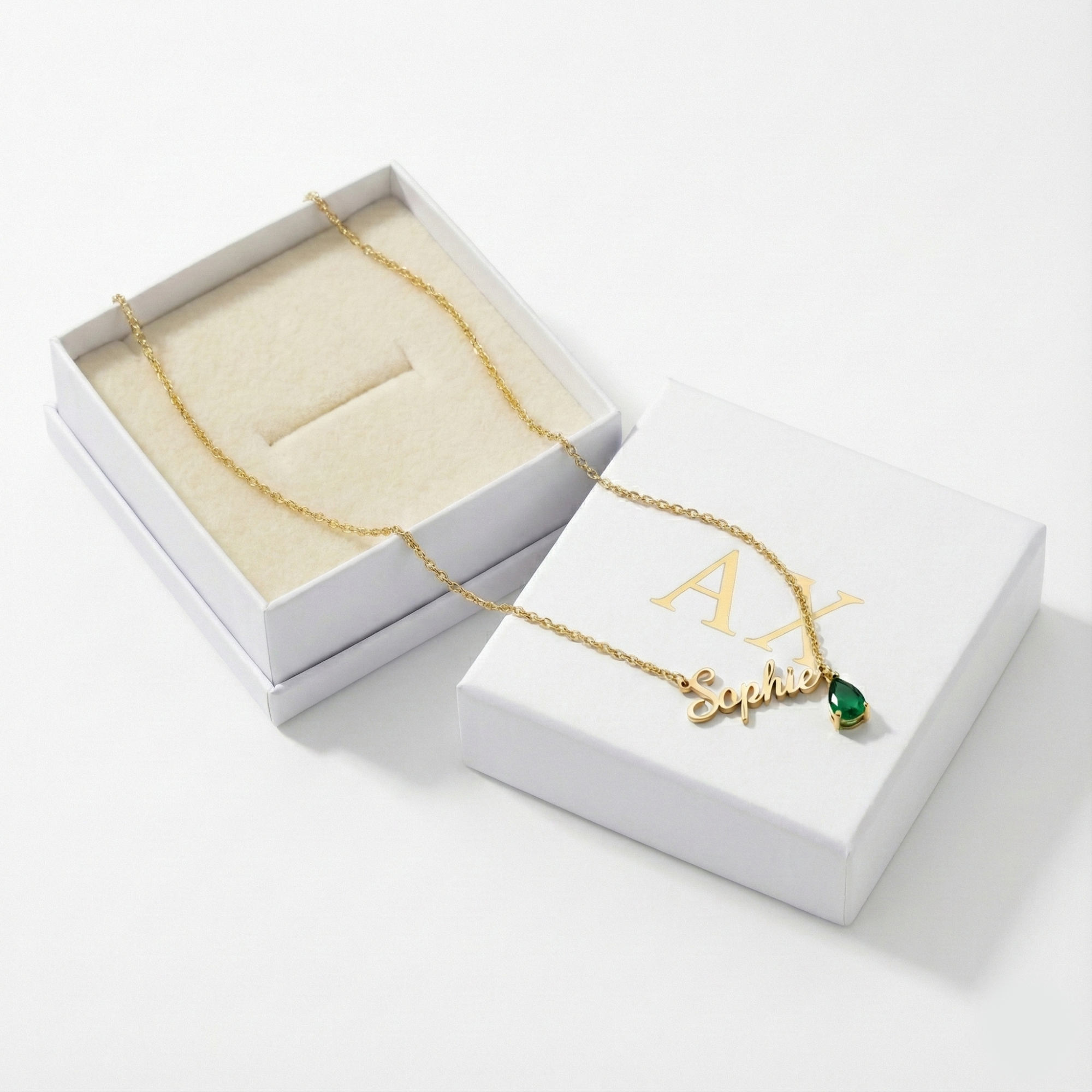 AX Custom Name and Birthstone Necklace